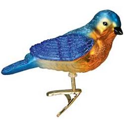 Western Bluebird Glass Ornament