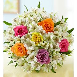 Assorted Rose and Peruvian Lily Sympathy Bouquet