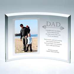 Curved Glass Personalized Picture Frame for Dad