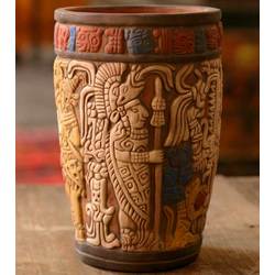 'Maya King of Tikal' Ceramic Vase