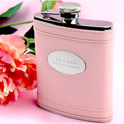 Pink Leather Style Flask