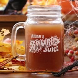 Personalized Zombie Juice Halloween Mason Jar