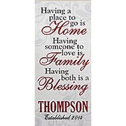 Personalized Home and Family Blessings Canvas Wall Art