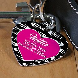 Personalized Fishbone Heart-Shaped Pet Tag