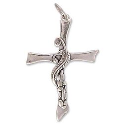 Autumn Cross Hand Crafted Sterling Silver Pendant