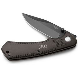 Black Perforated Folding Knife