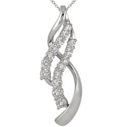 Sterling Silver Diamond Double Twist Pendant