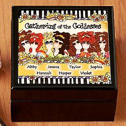 Personalized Gathering of the Goddesses Tile Box