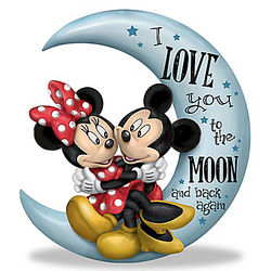 Mickey and Minnie Mouse I Love You to the Moon and Back Figurine