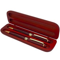 Rosewood Pen and Mechanical Pen in Case