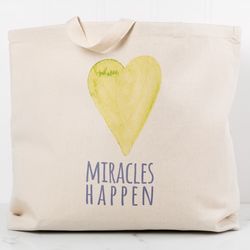 Miracles Happen Canvas Tote