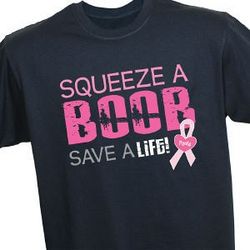 Squeeze a Boob Breast Cancer Awareness Black T-Shirt