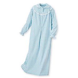 Short Striped Flannel Gown
