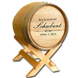 Personalized 5 Gallon Wedding Barrel for Notes and Envelopes