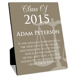 Law School Graduate Personalized Plaque with Easel