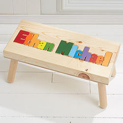 Personalized Boys Name Puzzle Stool