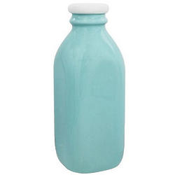 Large Ceramic Milk Bottle Eggshell Blue