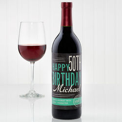 Personalized Vintage Age Birthday Wine Bottle Label