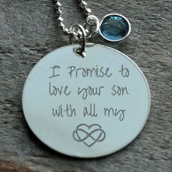 Personalized Promise to Love Your Son Necklace with Birthstone