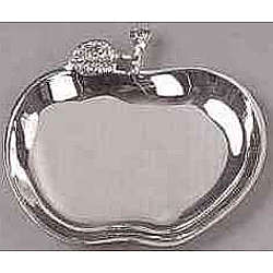 Engraved Silver Plated Apple Dish