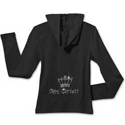Personalized Rhinestone Hoodie with Crown