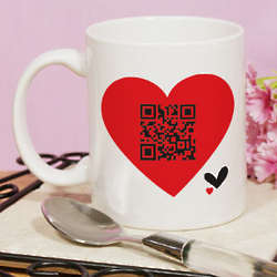 Personalized QR Code Heart Coffee Mug