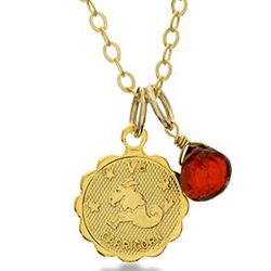 Zodiac Birthstone Necklace in Gold or Silver