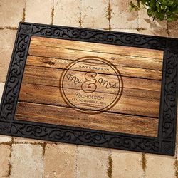 Circle of Love Recycled Rubber Back Personalized Doormat