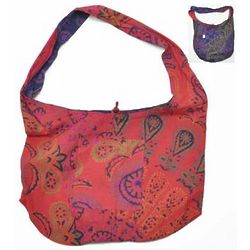 Blue and Red Tapestry Reversible Bag