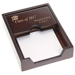 Personalized Graduating Class Rosewood Desk Business Card Display
