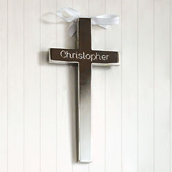 Child's Personalized Wall Cross with Ribbon