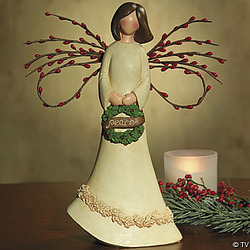 Tabletop Angel with Berry Wings