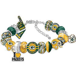 Green Bay Packers Beaded Charm Bracelet