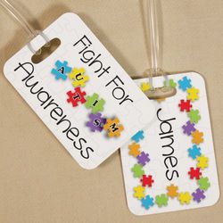 Persnalized Fight for Autism Awareness Luggage Tag