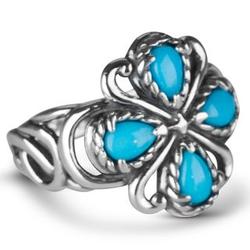 Sleeping Beauty Turquoise Scroll Bold Ring