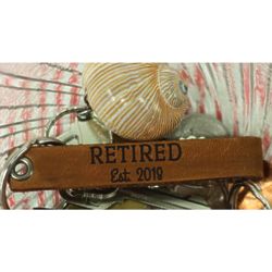 Personalized Retired Leather Key Chain