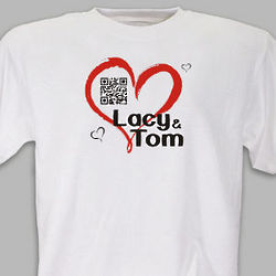 Personalized Romantic Message Barcode T-Shirt
