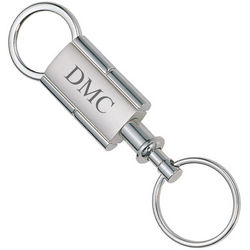 Silver Engraved Separating Key Chain
