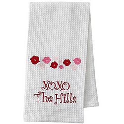 Personalized Valentine Lips Waffle Weave Towel