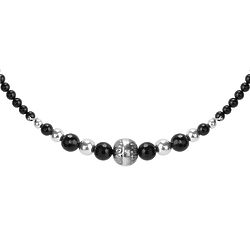 Native Pearl Black Agate Choker Necklace