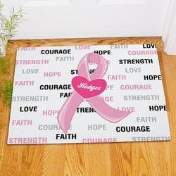 Personalized Hope and Love Breast Cancer Doormat