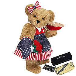 15" All American Teddy Bear with Roses and Fudge
