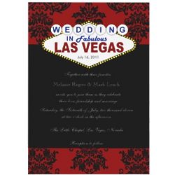 Viva Las Vegas Damask Wedding Invitation