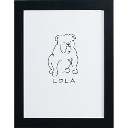 Personalized and Framed Dog Line Drawing