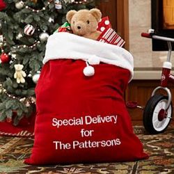 Personalized Plush Santa Bag