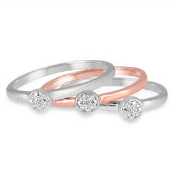 Sterling Silver Diamond Stackable Rings