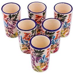 6 Dance of Colors Ceramic Tequila Cups
