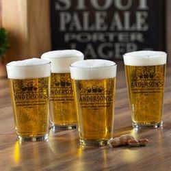 3 Beers Personalized Pub Glass Set