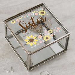 Personalized Sister Floral Jewelry Box