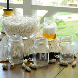 4 Personalized Collegiate Style Glass Jars